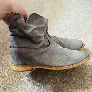 Gray Suede Ankle Boots